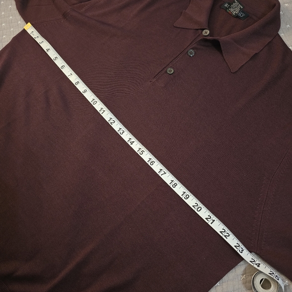 Men's Silk Anthology Plum Button Sweater - Picture 7 of 8